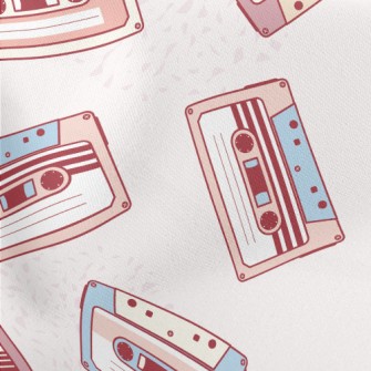 Vintage Hand Drawn Audio Casse Lightweight Cotton Poplin