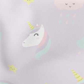 Unicorn And Colorful Clouds Lightweight Cotton Poplin
