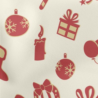 Retro Christmas And New Year Lightweight Cotton Poplin