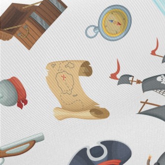 Cartoon Pirate Elements Midweight Cotton Poplin