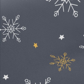 Beautiful Two-color Snowflakes Midweight Cotton Poplin