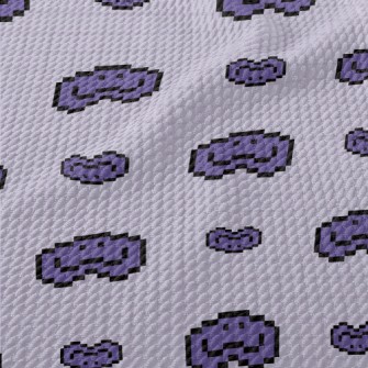 Pixel Style Smiling Emoticon Birdseye Piqué