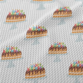 Happy Birthday Candle Cake Birdseye Piqué