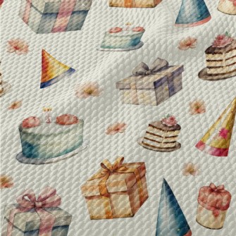 Watercolor Birthday Cake Gift  Birdseye Piqué