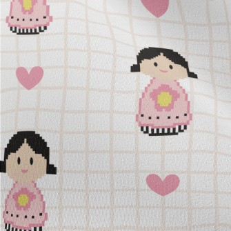 Pixel Cartoon Flower Girl Chiffon