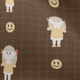 Cute Girl And Smiling Emoticon Chiffon