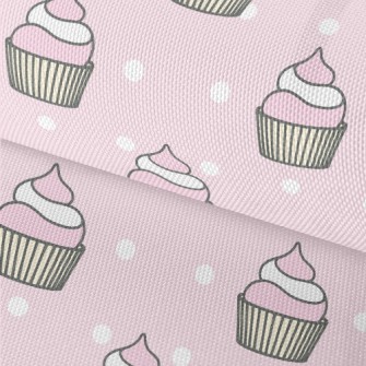 Pink And White Cup Cake Waterproof Oxford