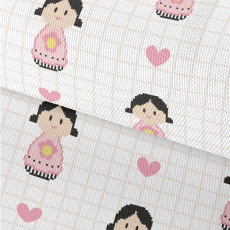 Pixel Cartoon Flower Girl Waterproof Oxford