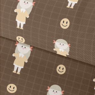 Cute Girl And Smiling Emoticon Waterproof Oxford