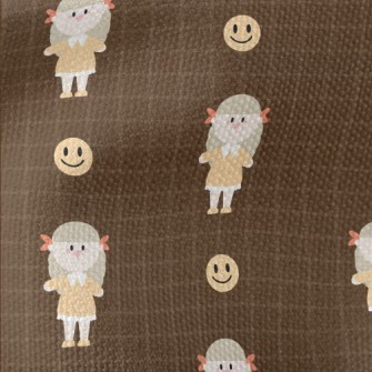 Cute Girl And Smiling Emoticon Waterproof Canvas