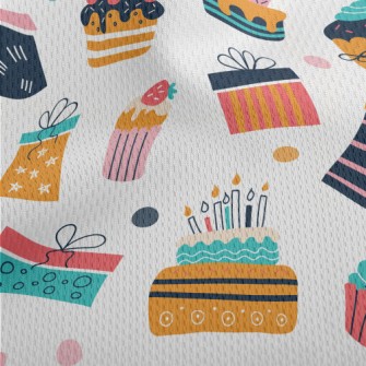 American Style Birthday Cake Athletic Mesh Flat Back