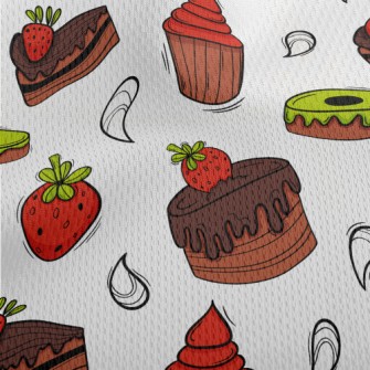 Strawberry Chocolate Cake With Athletic Mesh Flat Back