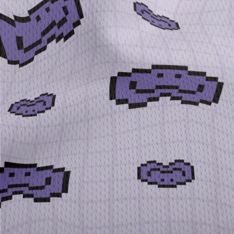 Pixel Style Smiling Emoticon Athletic Mesh Flat Back