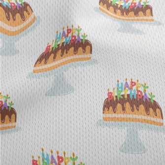 Happy Birthday Candle Cake Athletic Mesh Flat Back