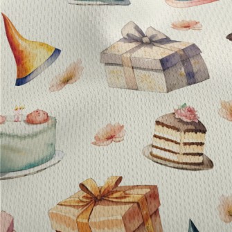 Watercolor Birthday Cake Gift  Athletic Mesh Flat Back