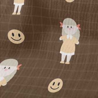 Cute Girl And Smiling Emoticon Terry