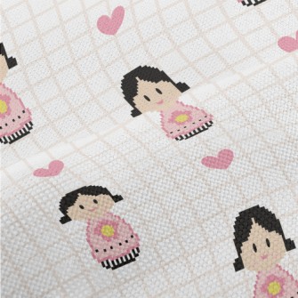 Pixel Cartoon Flower Girl Performance Linen