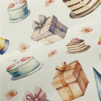Watercolor Birthday Cake Gift  Performance Linen