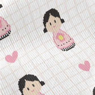 Pixel Cartoon Flower Girl Standard Corduroy