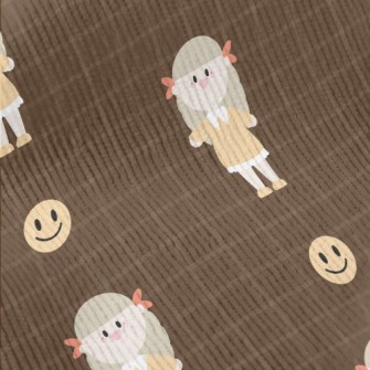 Cute Girl And Smiling Emoticon Standard Corduroy