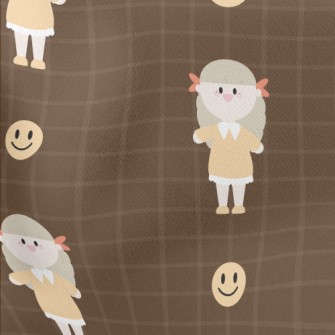 Cute Girl And Smiling Emoticon Stretch Ponte