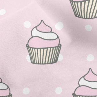 Pink And White Cup Cake Micro Fleece