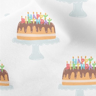Happy Birthday Candle Cake Micro Fleece