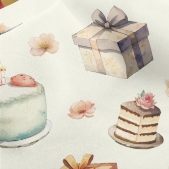 Watercolor Birthday Cake Gift  Micro Fleece