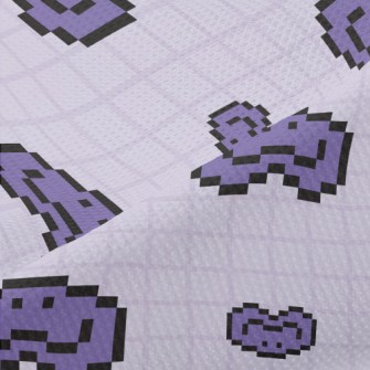 Pixel Style Smiling Emoticon Piqué