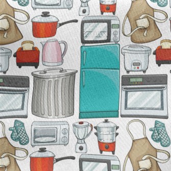 Various Kitchen Appliances And Jersey Backed Fleece