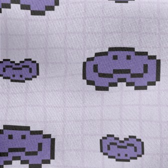 Pixel Style Smiling Emoticon Jersey Backed Fleece