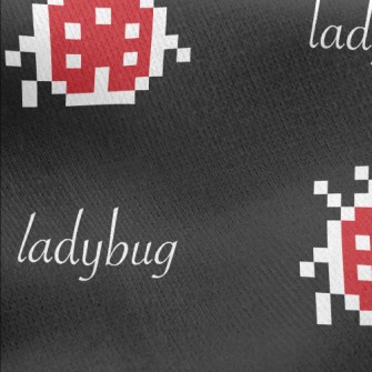 Pixel Cute Ladybug Jersey Backed Fleece