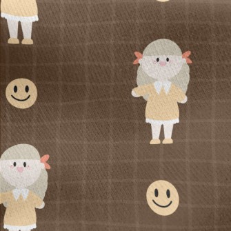 Cute Girl And Smiling Emoticon Jersey Backed Fleece