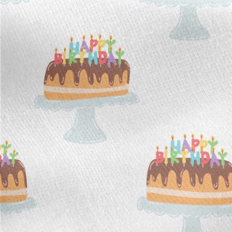 Happy Birthday Candle Cake Jersey Backed Fleece