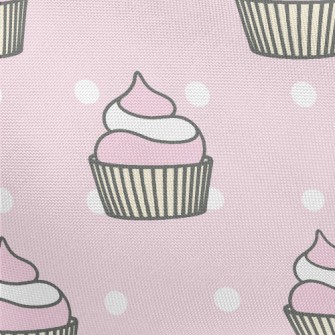 Pink And White Cup Cake Pongee