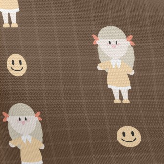 Cute Girl And Smiling Emoticon Pongee