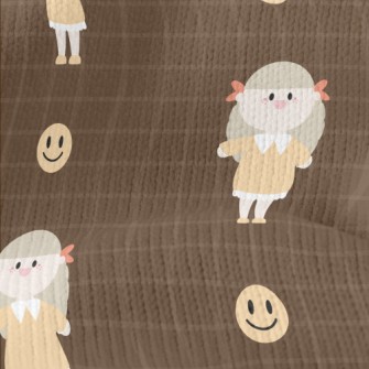 Cute Girl And Smiling Emoticon Stretch Jersey
