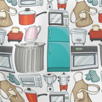 Various Kitchen Appliances And Lightweight Cotton Poplin