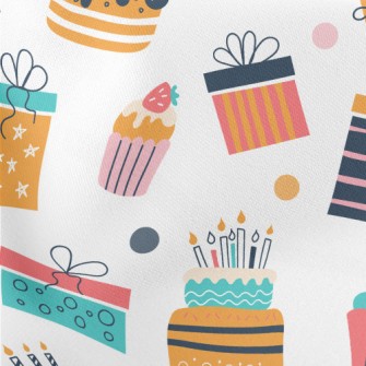 American Style Birthday Cake Lightweight Cotton Poplin