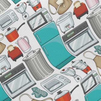 Various Kitchen Appliances And Midweight Cotton Poplin
