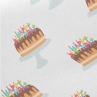 Happy Birthday Candle Cake Midweight Cotton Poplin
