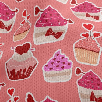 Heart Shaped Pink Cake Athletic Mesh Flat Back