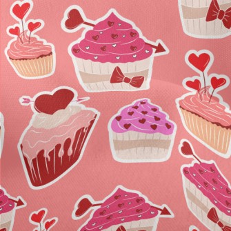 Heart Shaped Pink Cake Lightweight Performance Linen