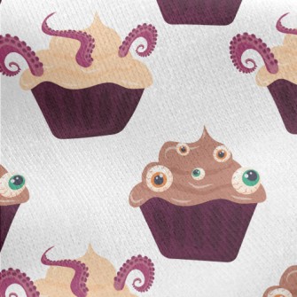 Eyeball And Octopus Claw Cupca Jersey Backed Fleece