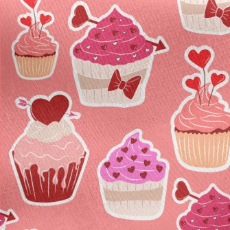 Heart Shaped Pink Cake Jersey Backed Fleece