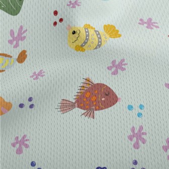 Colorful Children's Fish Athletic Mesh Flat Back
