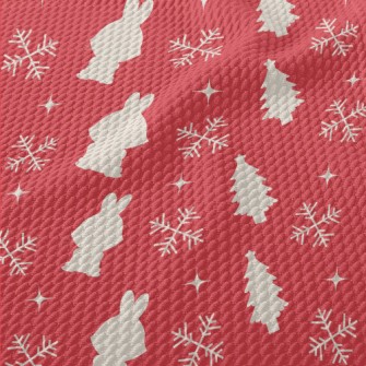 Christmas Bunny Silhouette Birdseye Piqué