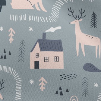 Arctic Animals On A Snowy Nigh Chiffon