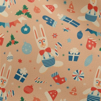 Retro Christmas Bunny Chiffon
