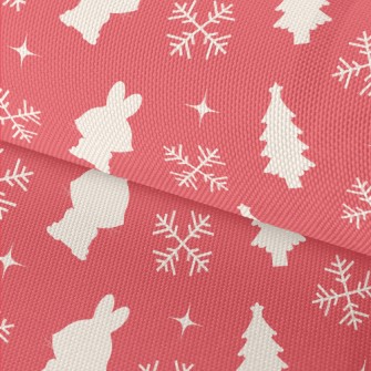 Christmas Bunny Silhouette Waterproof Oxford